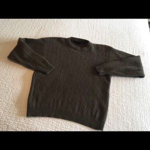 Metropolitan View olive brown cable knit camel hair sweater